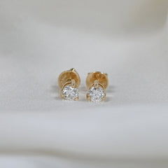 3.80 MM Round Cut Lab Diamond Men's Solitaire Stud