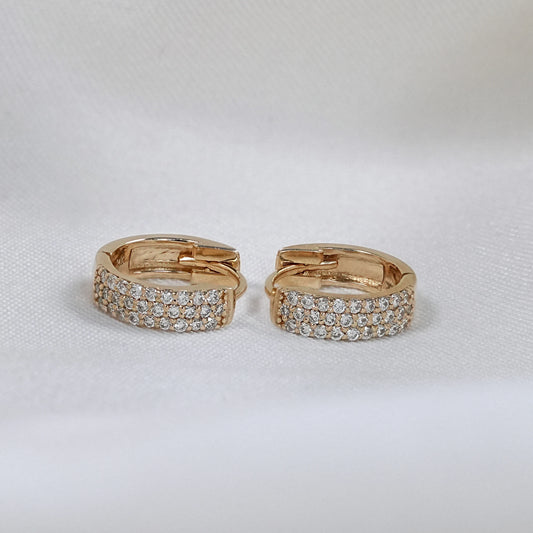 Round Lab Diamond Pave Set Men's Hoop Earring