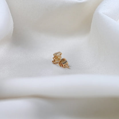 Baguette Cut Lab Grown Diamond Stud Earring For Men's