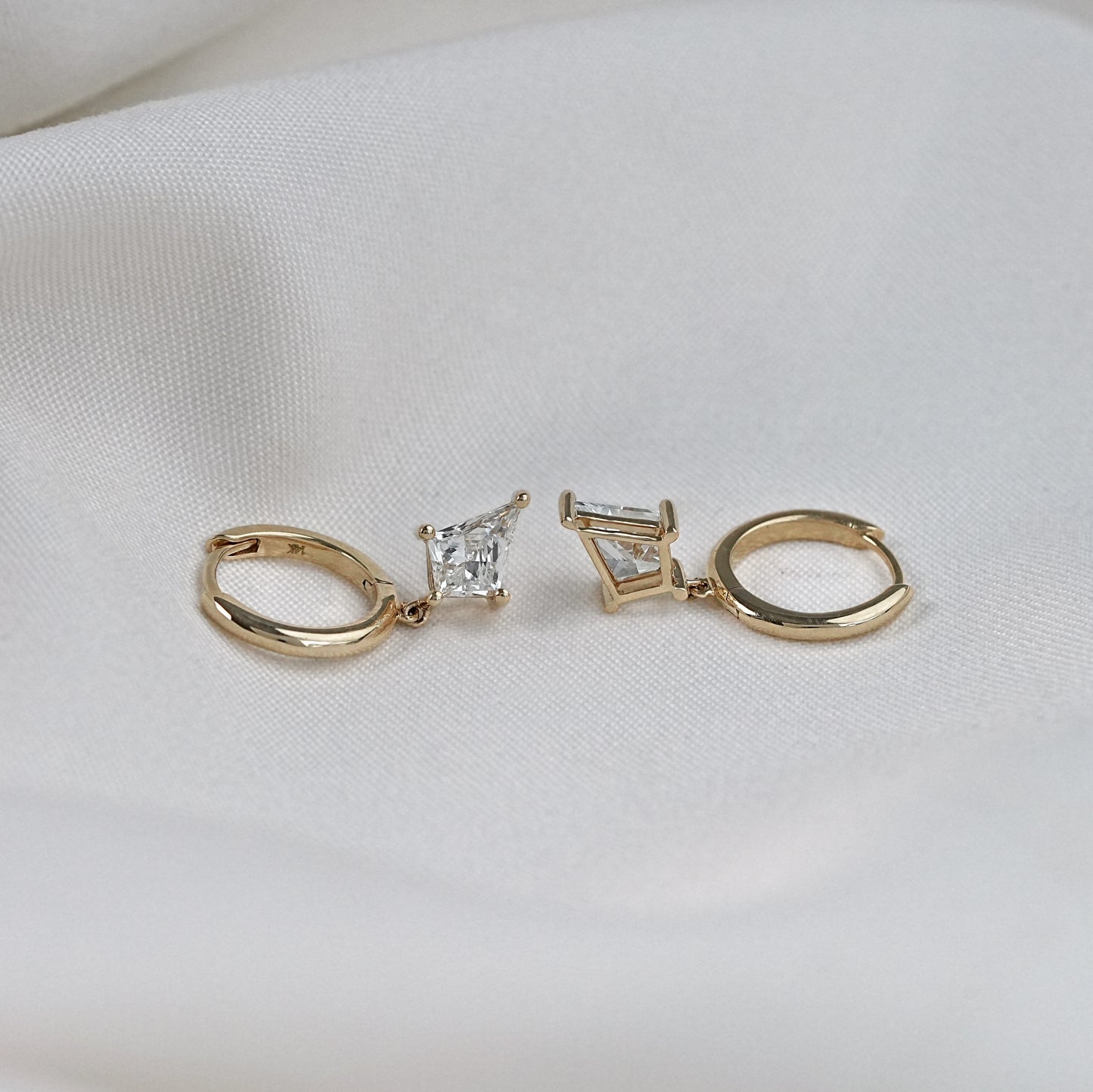 Kite Lab Diamond Drop Hoop Earrings