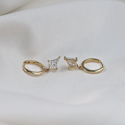 Kite Lab Diamond Drop Hoop Earrings