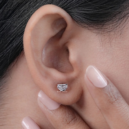 Half Moon Lab Diamond Stud Earrings