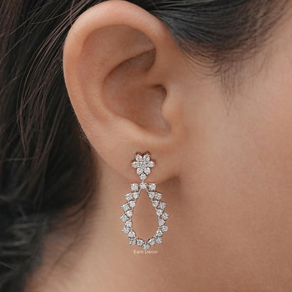 Open Pear Shape Drop Dangle Earrings