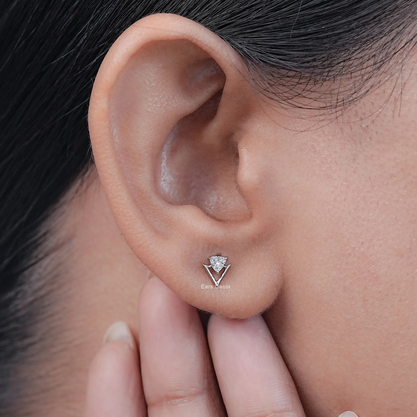 Trillion Cut Lab Diamond Stud Earrings