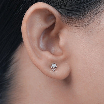 Trillion Cut Lab Diamond Stud Earrings
