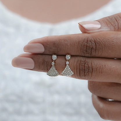 Round Lab Diamond Pave Set Drop Earrings
