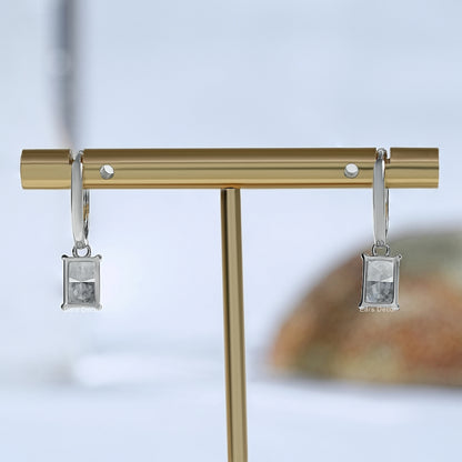 Lab Radiant Diamond Dangle Earrings