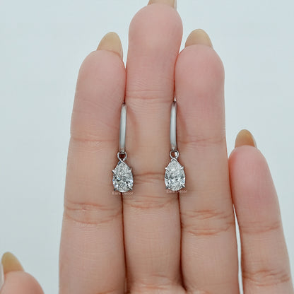 Pear Dangle Lab Diamond Earrings