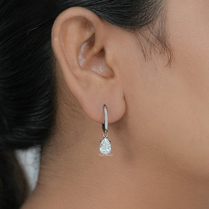 Pear Dangle Lab Diamond Earrings