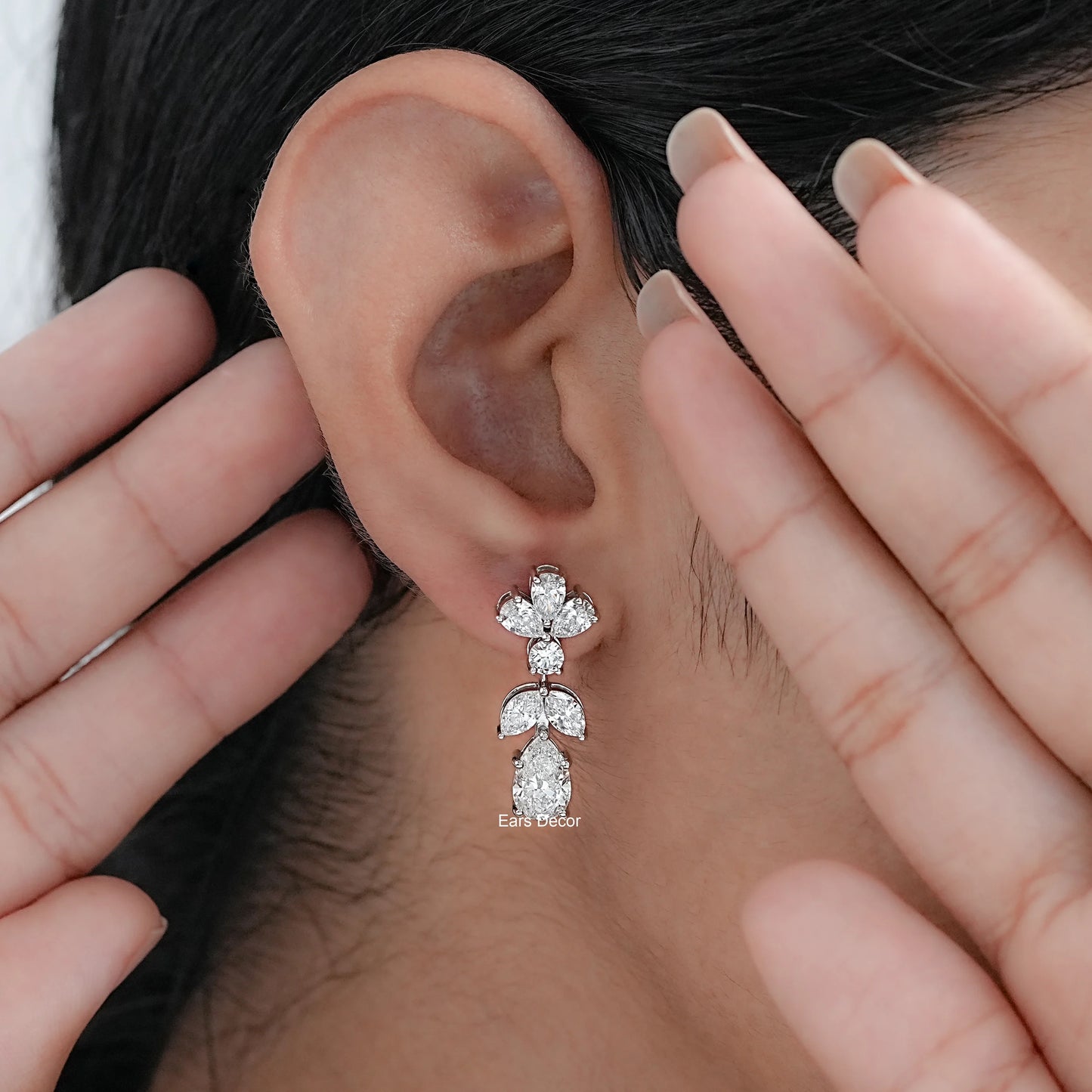 Marquise & Pear Lab Diamond Drop Earrings