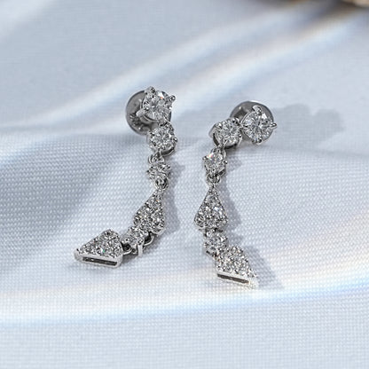 Round Natural Diamond Dangle Drop Earring