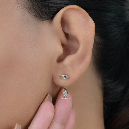 Marquise Diamond Stud Ear Jacket Earring