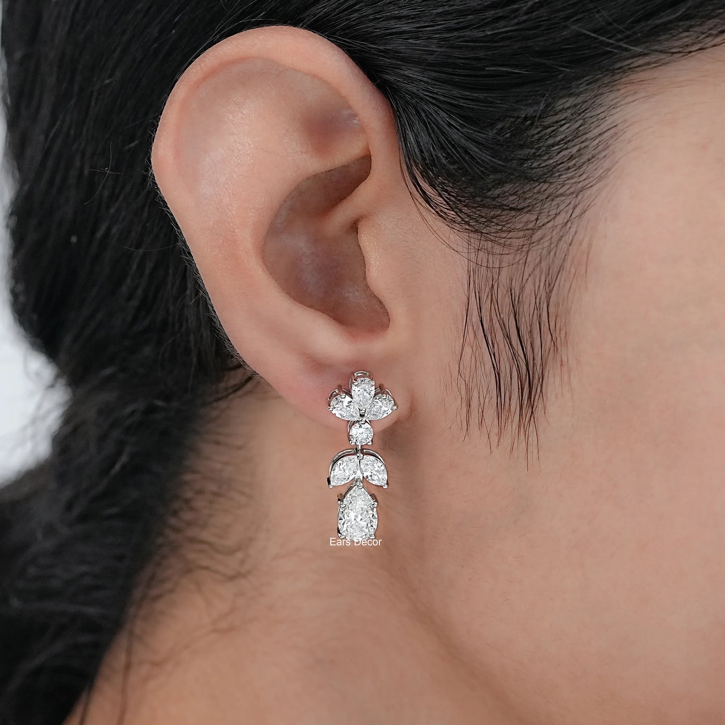 Marquise & Pear Lab Diamond Drop Earrings