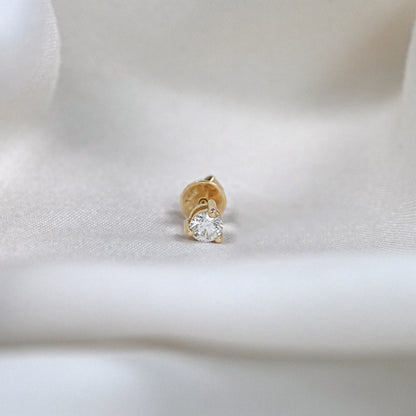 3.80 MM Round Cut Lab Diamond Men's Solitaire Stud