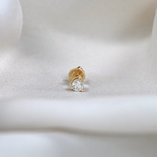 3.80 MM Round Cut Lab Diamond Men's Solitaire Stud
