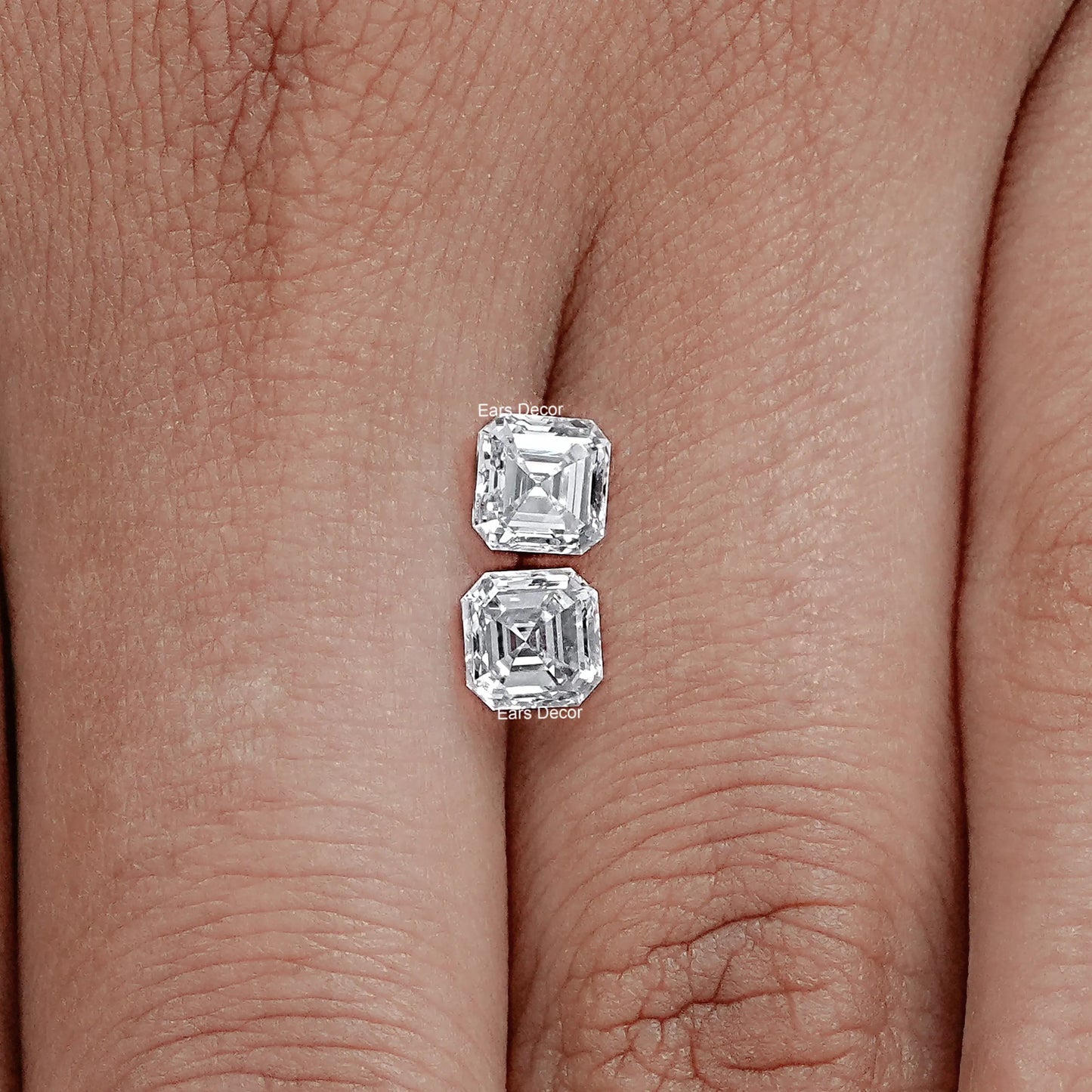 Asscher Cut Lab Grown Diamond Matching Pair