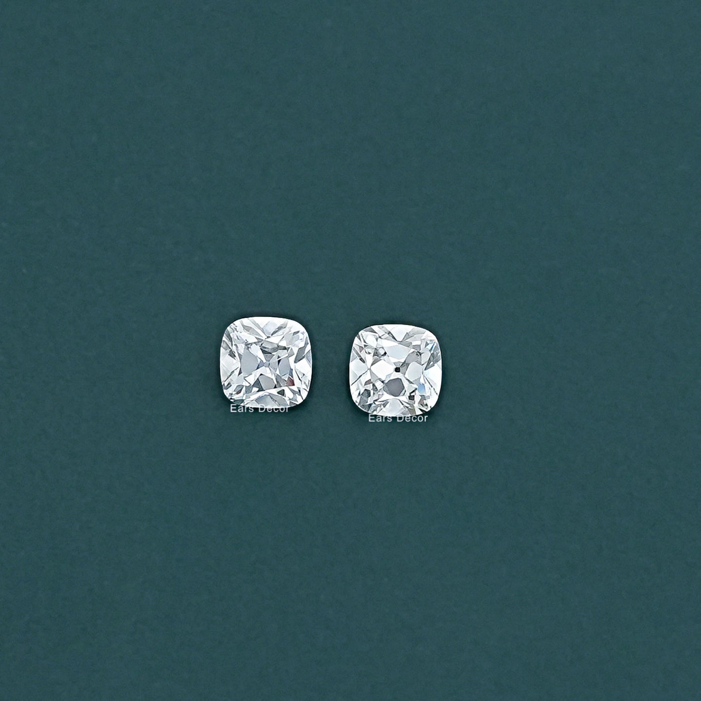 Old Mine Cushion Cut Lab Grown Diamond Pair