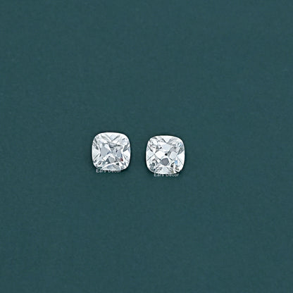 Old Mine Cushion Cut Lab Grown Diamond Pair