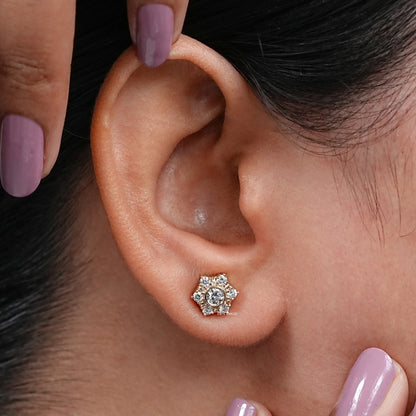 Round Cut lab Grown Diamond Dainty Stud Earrings