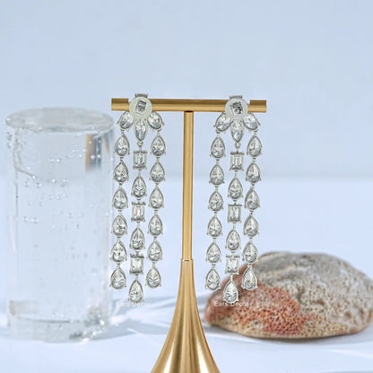 Multi Shape Lab Grown Diamond Chandelier Earring