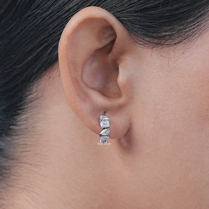 Multi Shape Lab Grown Diamond Hoop Earrings