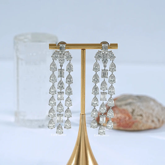 Multi Shape Lab Grown Diamond Chandelier Earring
