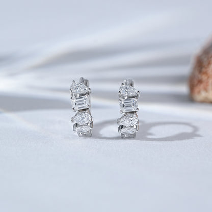 Multi Shape Lab Grown Diamond Hoop Earrings