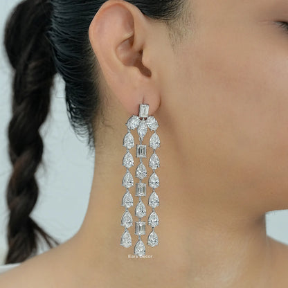 Multi Shape Lab Grown Diamond Chandelier Earring