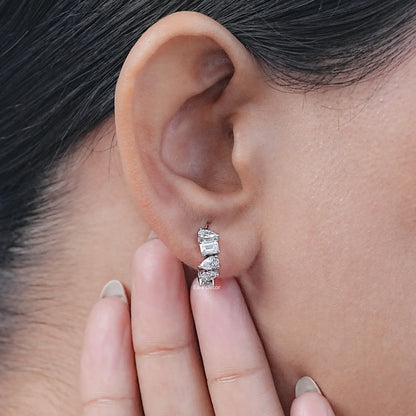 Multi Shape Lab Grown Diamond Hoop Earrings