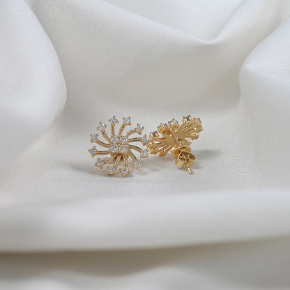 Earth - Mined Round Diamond Cluster Stud Earrings