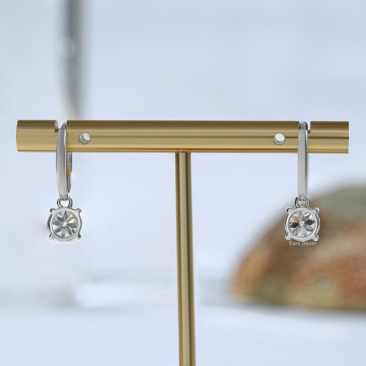 Old European Round Diamond Dangle Earrings