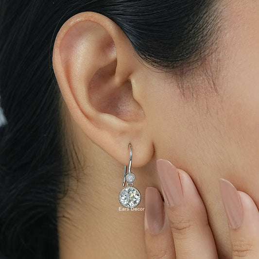 Old European Round Cut Dangle Earring