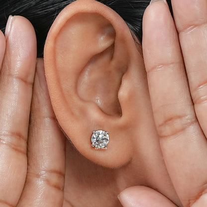 2.00 TCW OEC Round Lab Diamond Solitaire Stud Earrings