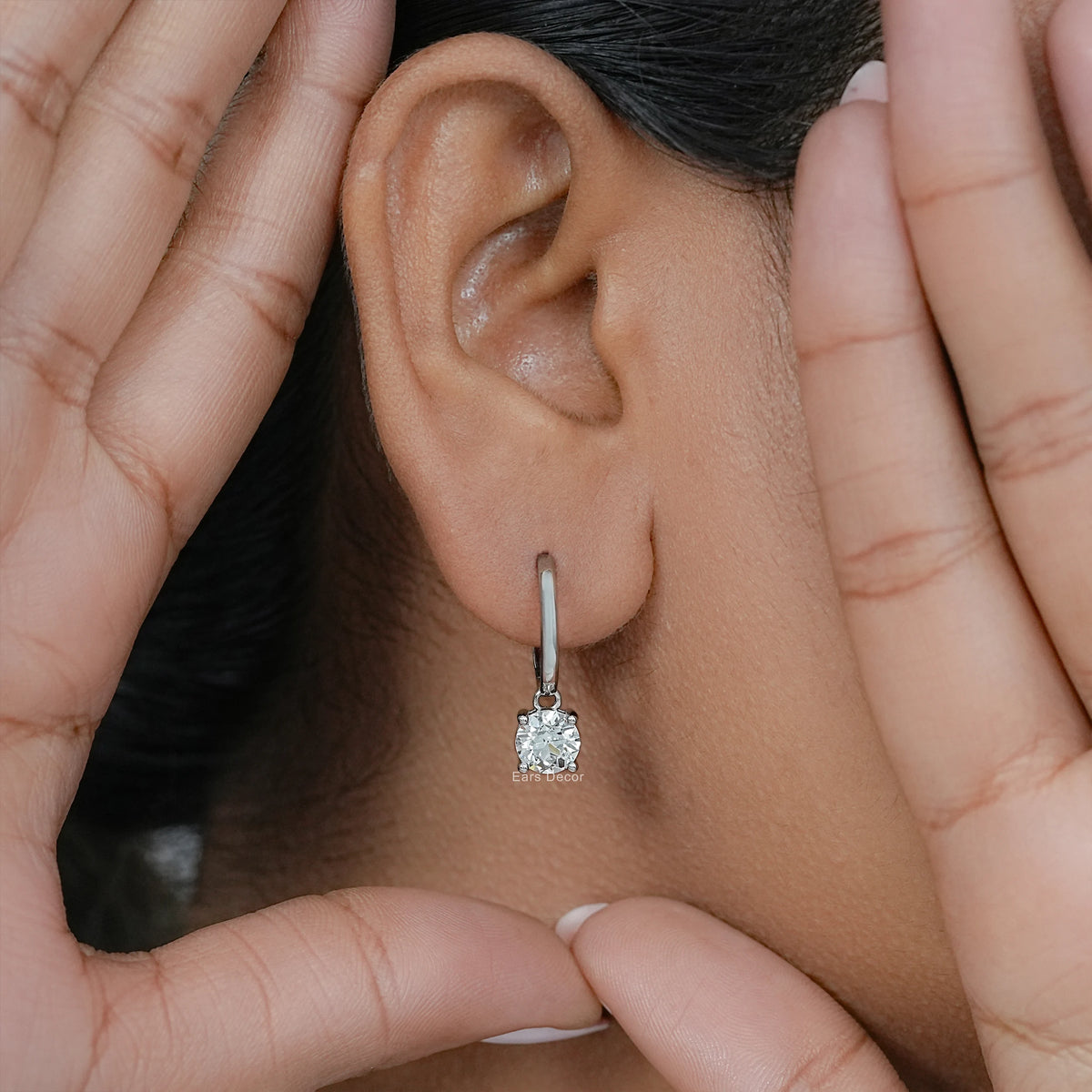 Old European Round Diamond Dangle Earrings
