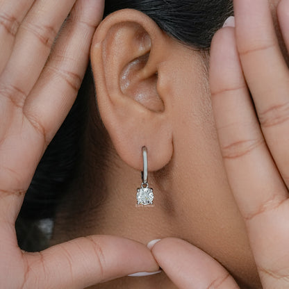 Old European Round Diamond Dangle Earrings