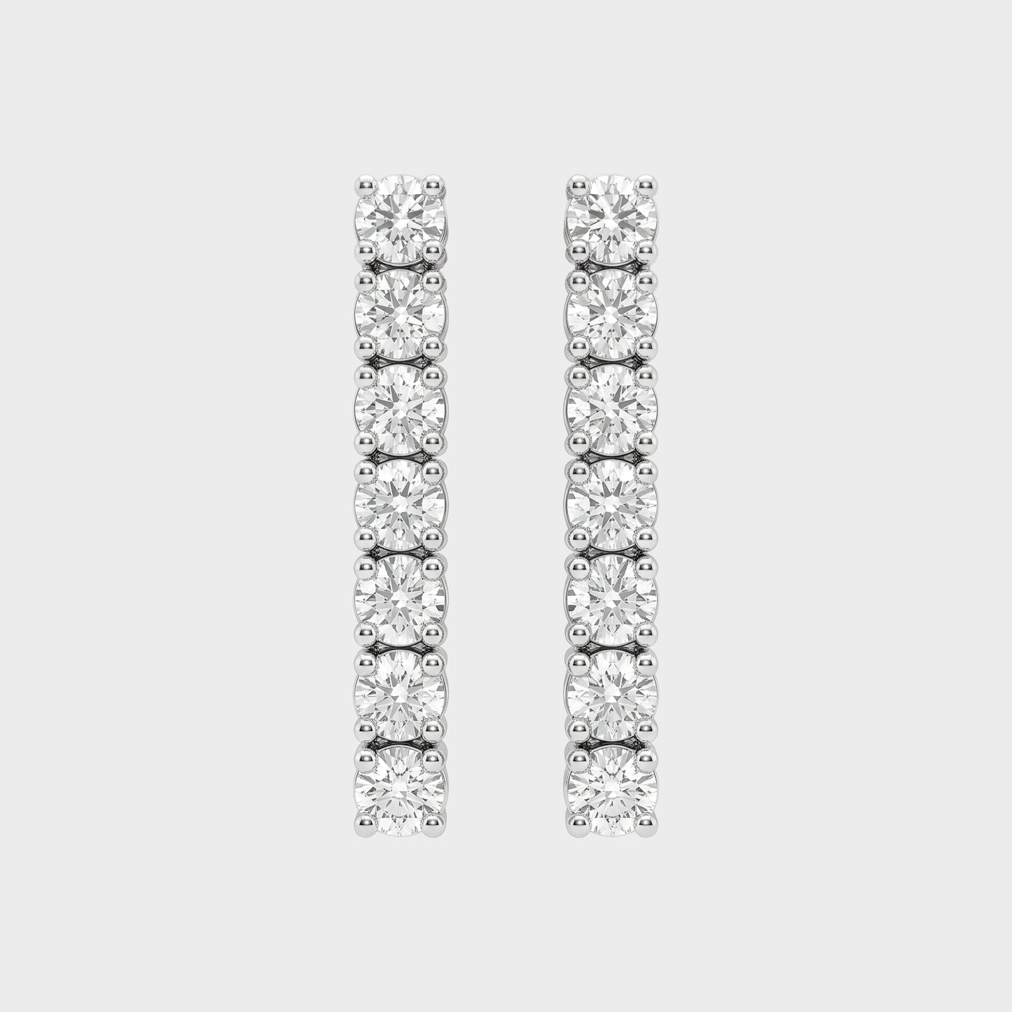 Demo 2 - Not Selling  Product Round Diamond Bar Earrings  New  Theme