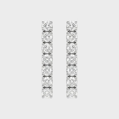 Demo 2 - Not Selling  Product Round Diamond Bar Earrings  New  Theme