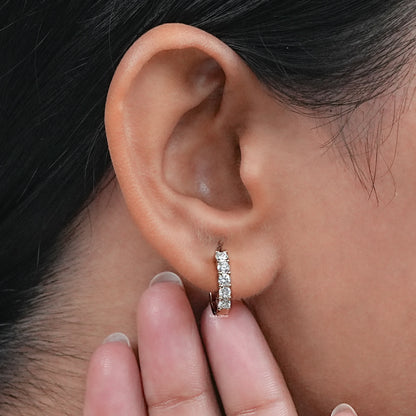 Five Stone Round Lab Diamond Hoop Earring