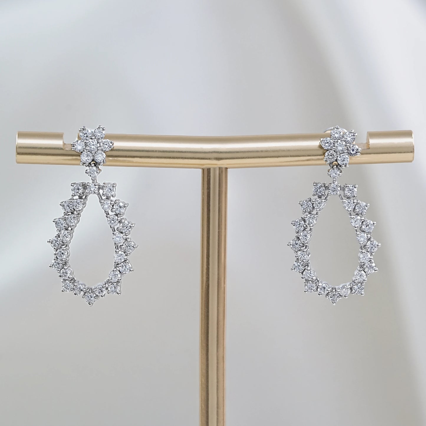Open Pear Shape Drop Dangle Earrings