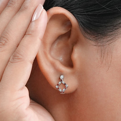 Round Ruby Gemstone Accent Drop Earrings