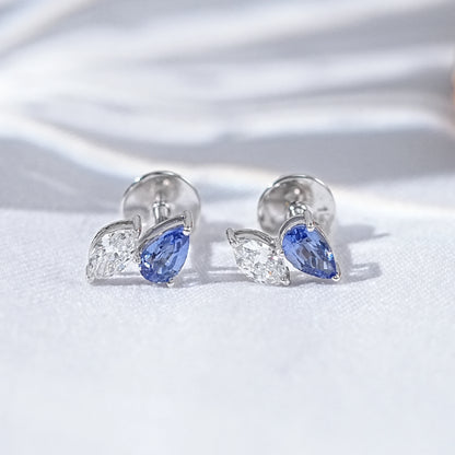 Sapphire Pear And Marquise Diamond Toi Moi Stud Earrings