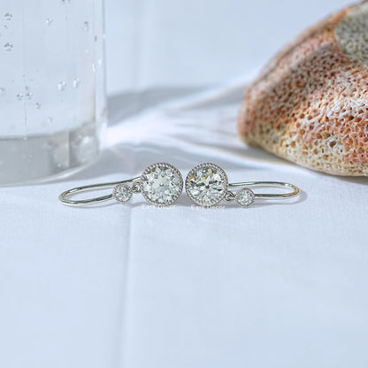 Old European Round Cut Dangle Earring
