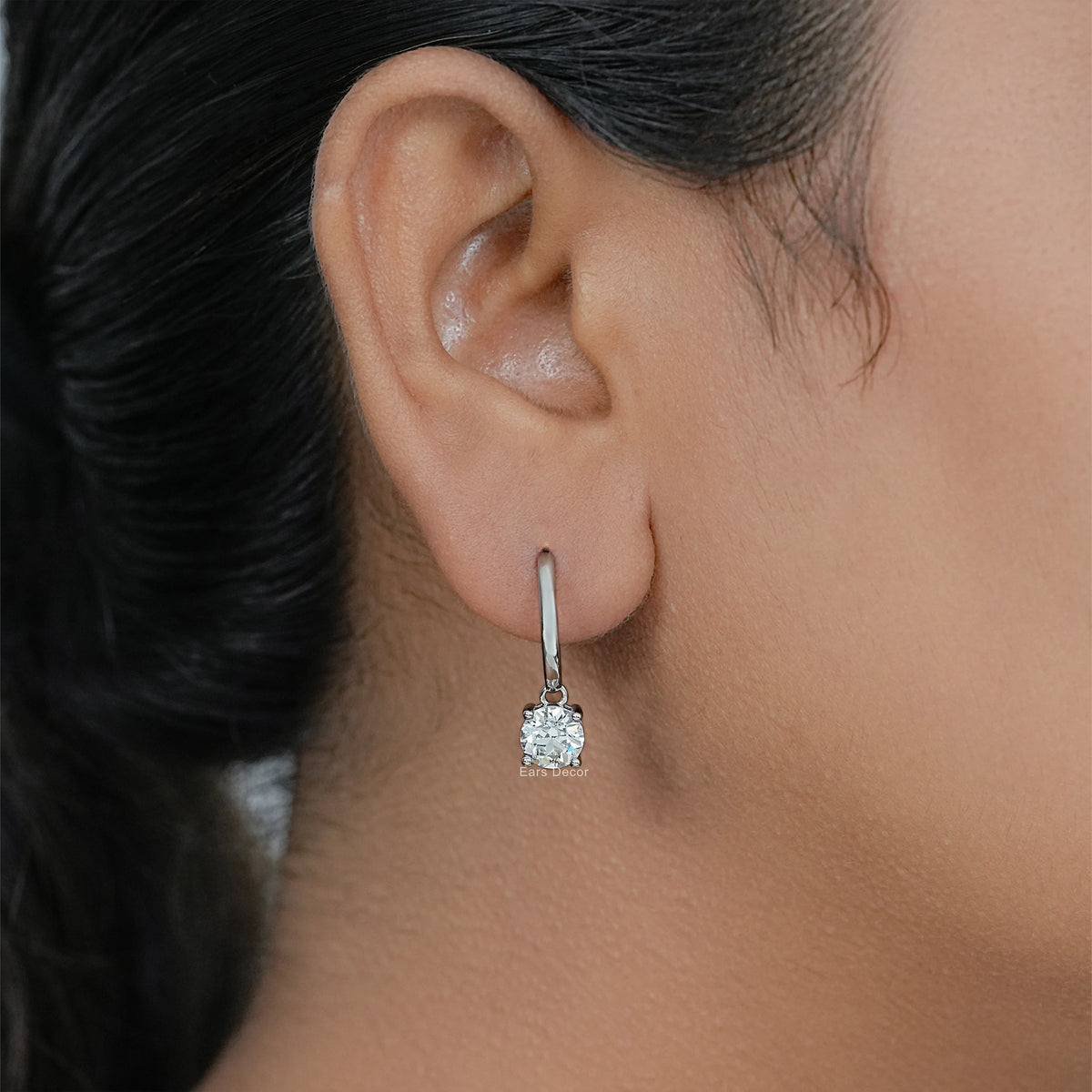 Old European Round Diamond Dangle Earrings