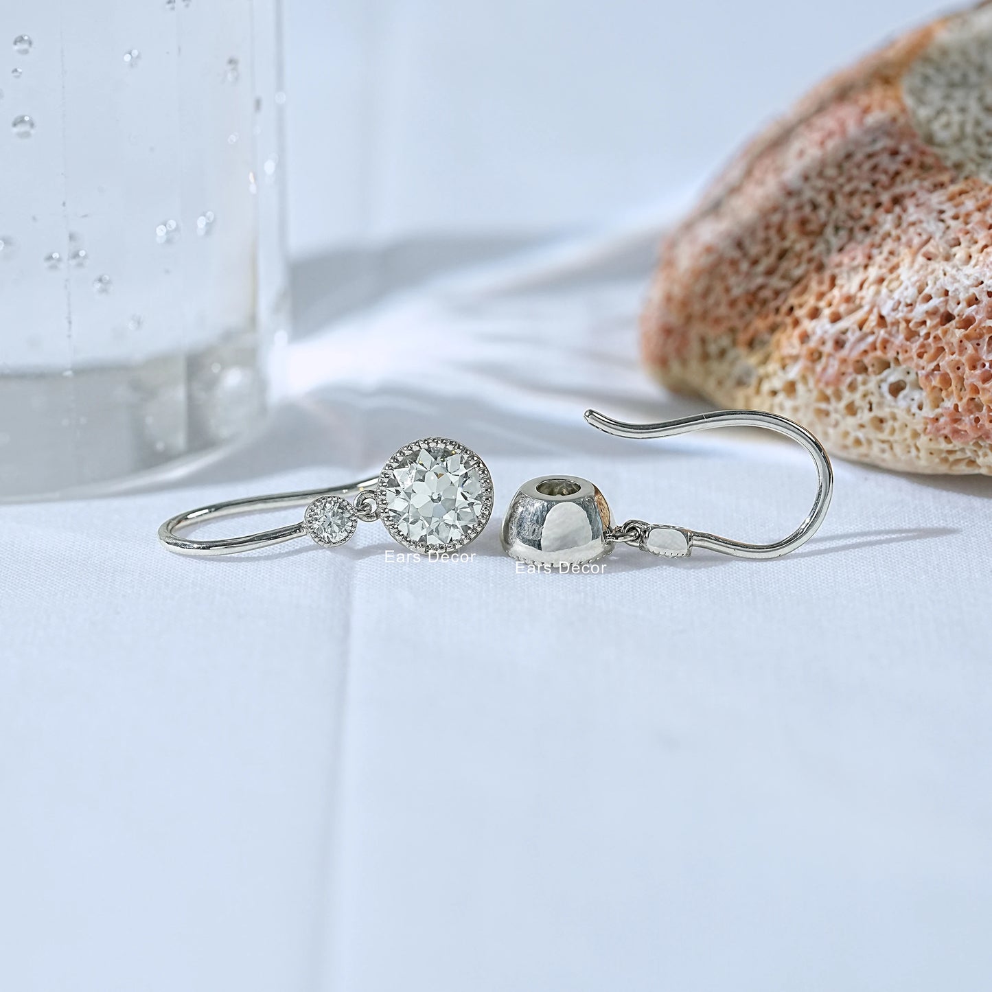 Old European Round Cut Dangle Earring