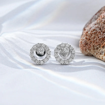 Open Circle Natural Round Stud Earrings