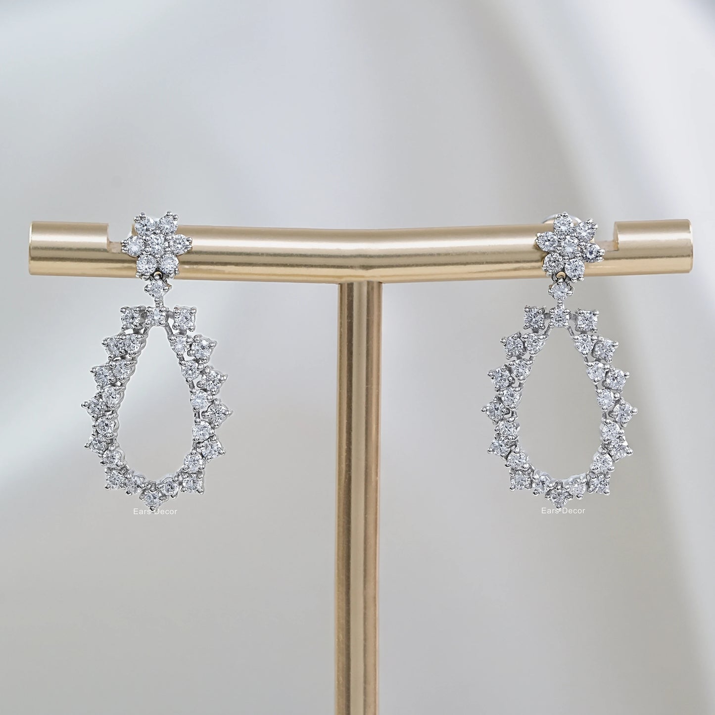 Open Pear Shape Drop Dangle Earrings