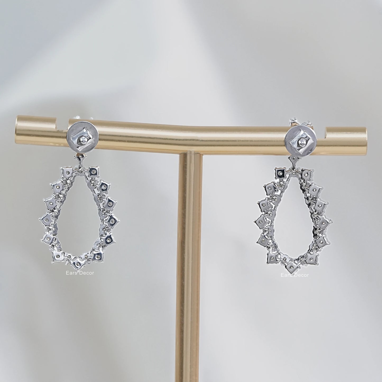 Open Pear Shape Drop Dangle Earrings
