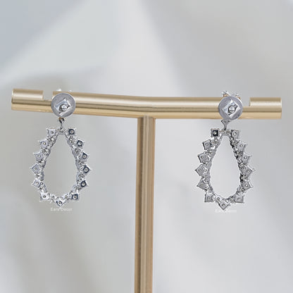 Open Pear Shape Drop Dangle Earrings