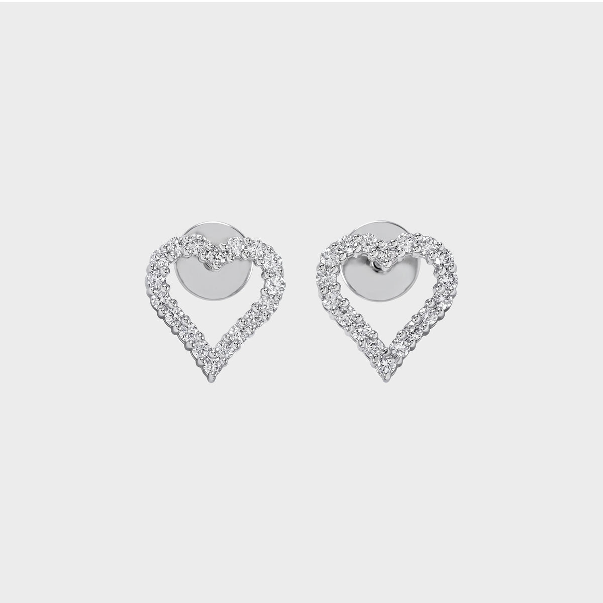 Open Heart Round Lab Diamond Stud Earring