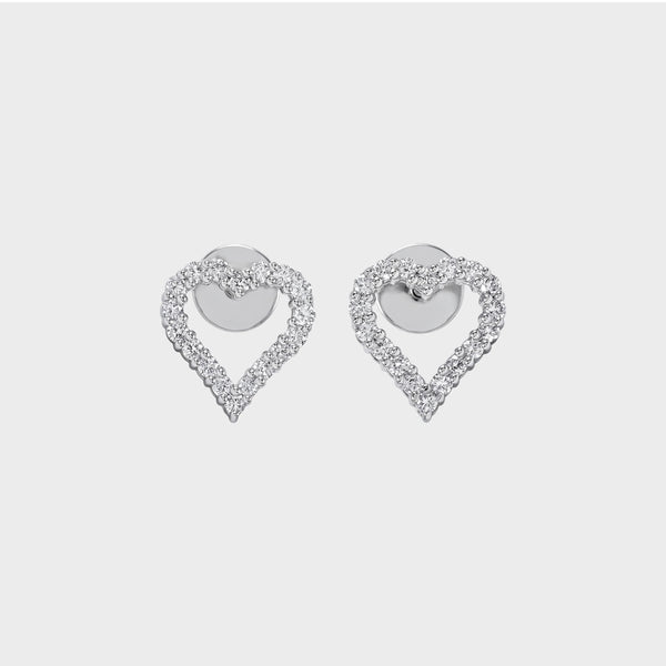 Open Heart Round Lab Diamond Stud Earring